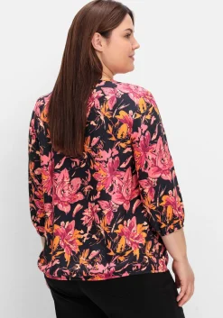 Tunika mit Blumendruck und Saum-Gummibund