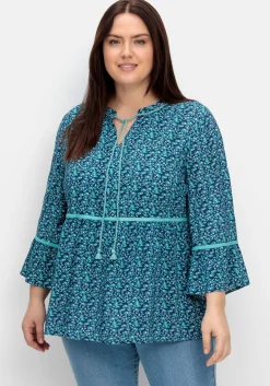 Tunika mit Blumenprint und 3/4-Arm