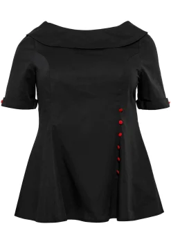 Tunika mit breitem, runden Kragen und Zierknöpfen