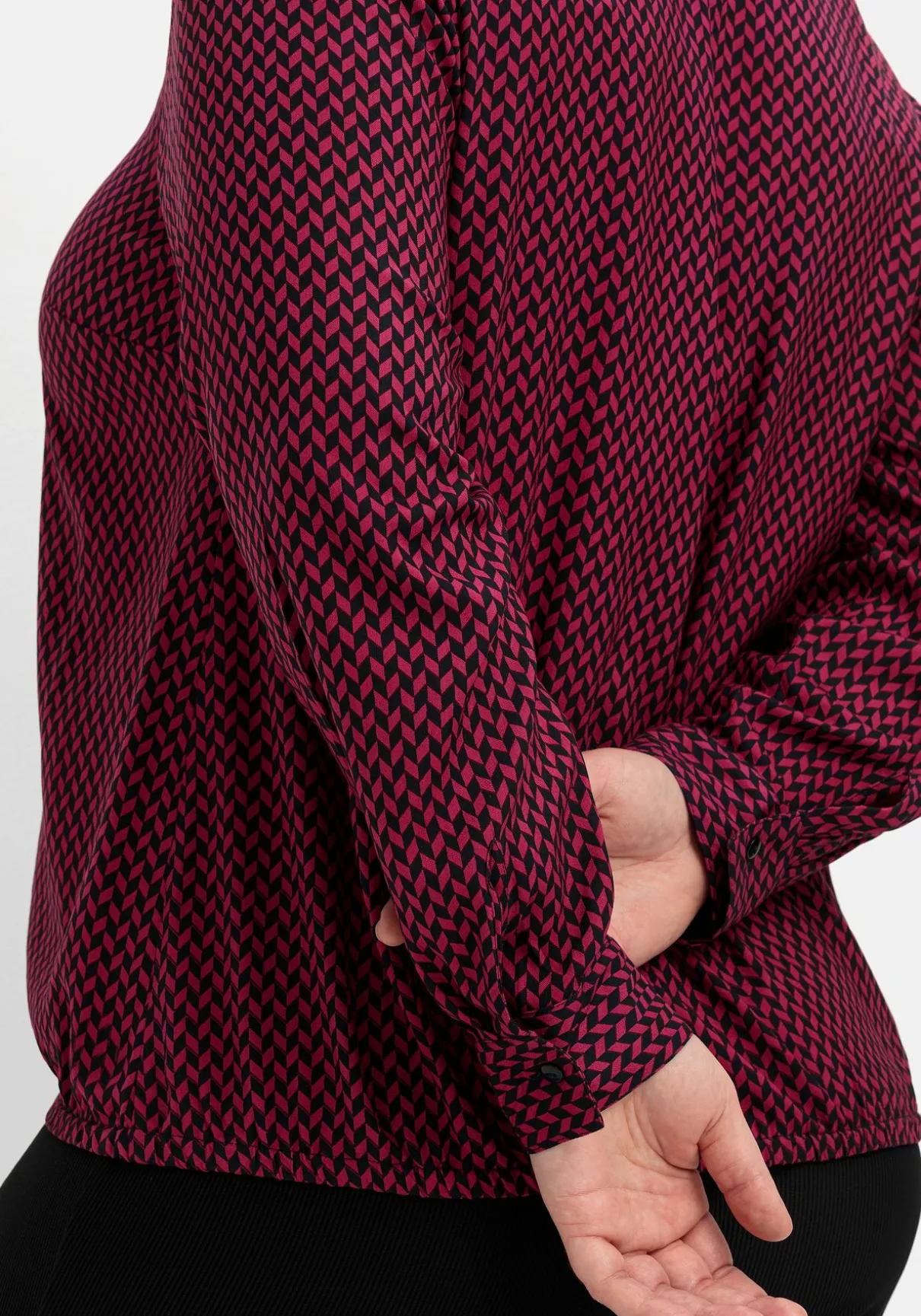 Tunika mit Hemdblusenkragen und Minimalprint