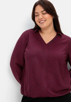 Tunika mit Hemdblusenkragen und Minimalprint