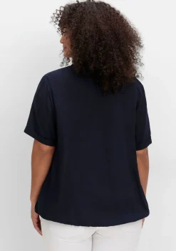 Tunika mit Hemdkragen und Gummizugbund