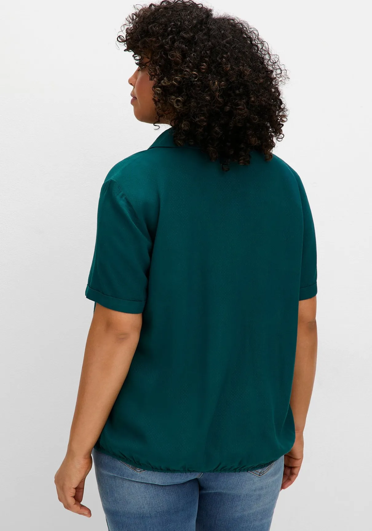 Tunika mit Hemdkragen und Gummizugbund