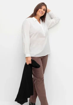 Tunika mit Hemdkragen und kurzer Knopfleiste