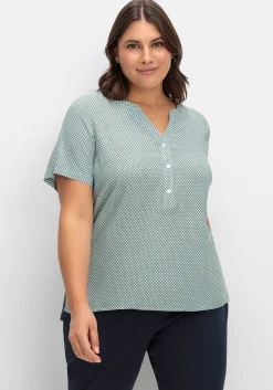 Tunika mit Kurzarm und verlängertem Rückenteil