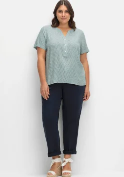 Tunika mit Kurzarm und verlängertem Rückenteil