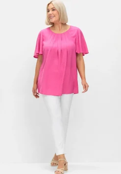 Tunika mit kurzen Flügelärmeln, in A-Linie