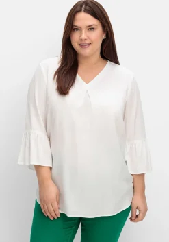 Tunika mit 3/4-langen Volantärmeln