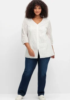 Tunika mit Lochstickerei, in leichter A-Linie