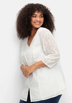 Tunika mit Lochstickerei, in leichter A-Linie