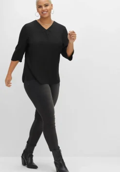 Tunika mit 3/4-Ärmeln und V-Ausschnitt