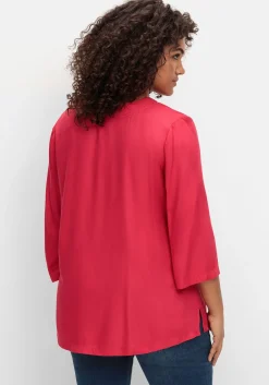 Tunika mit 3/4-Ärmeln und V-Ausschnitt