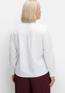 Tunika mit Rüschen an Ausschnitt und Ärmel, bügelfrei