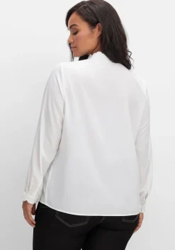 Tunika mit Stehkragen und gewellten Kanten