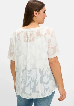 Tunika mit transparentem Jacquardmuster