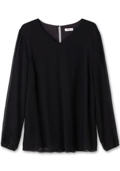 Tunika mit transparenter Spitze am Ärmel