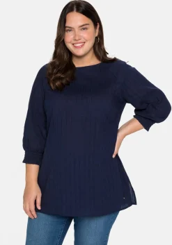 Tunika mit U-Boot-Ausschnitt, in Strukturqualität