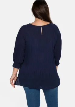 Tunika mit U-Boot-Ausschnitt, in Strukturqualität