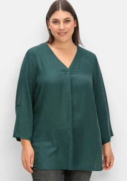 Tunika mit V-Ausschnitt, in strukturierter Optik