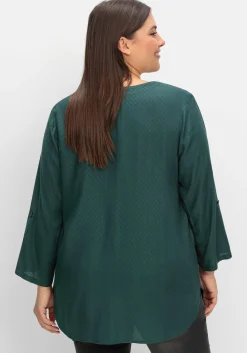 Tunika mit V-Ausschnitt, in strukturierter Optik