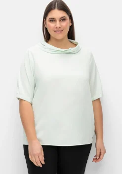 Tunika mit weitem Stehkragen, leicht schimmernd