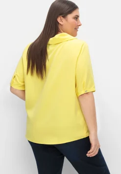 Tunika mit weitem Stehkragen, leicht schimmernd