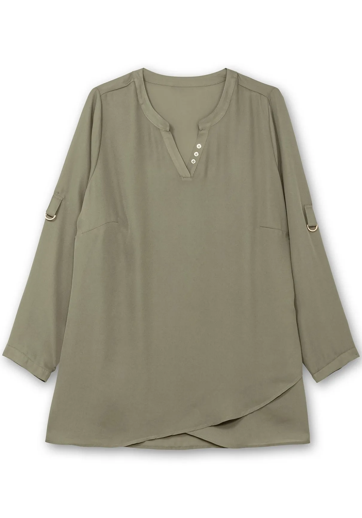Tunika mit Zierknöpfen und Krempelärmeln