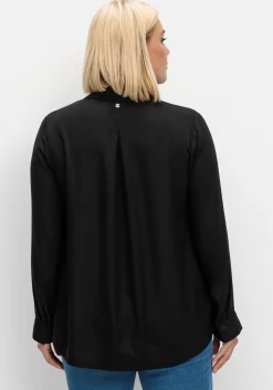 Twill-Tunika mit Hemdkragen und Kellerfalte hinten