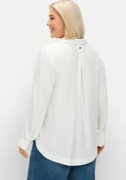 Twill-Tunika mit Hemdkragen und Kellerfalte hinten