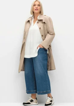 Twill-Tunika mit Hemdkragen und Kellerfalte hinten