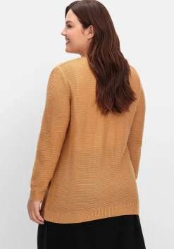 Verschlusslose Strickjacke im Linksstrickmuster