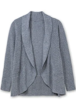 Verschlusslose Strickjacke mit Schalkragen