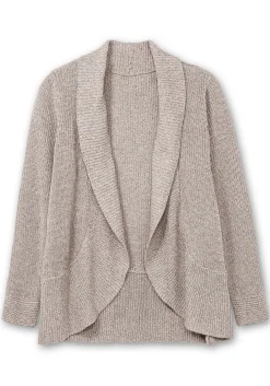 Verschlusslose Strickjacke mit Schalkragen