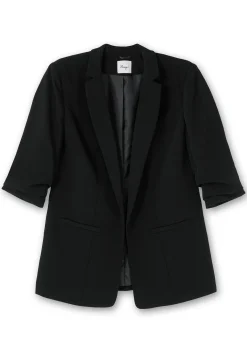 Verschlussloser Longblazer mit 3/4-Arm, gefüttert