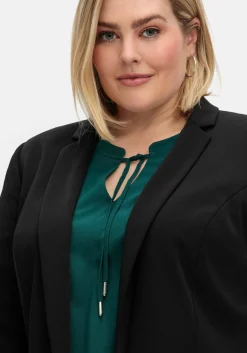 Verschlussloser Longblazer mit 3/4-Arm, gefüttert