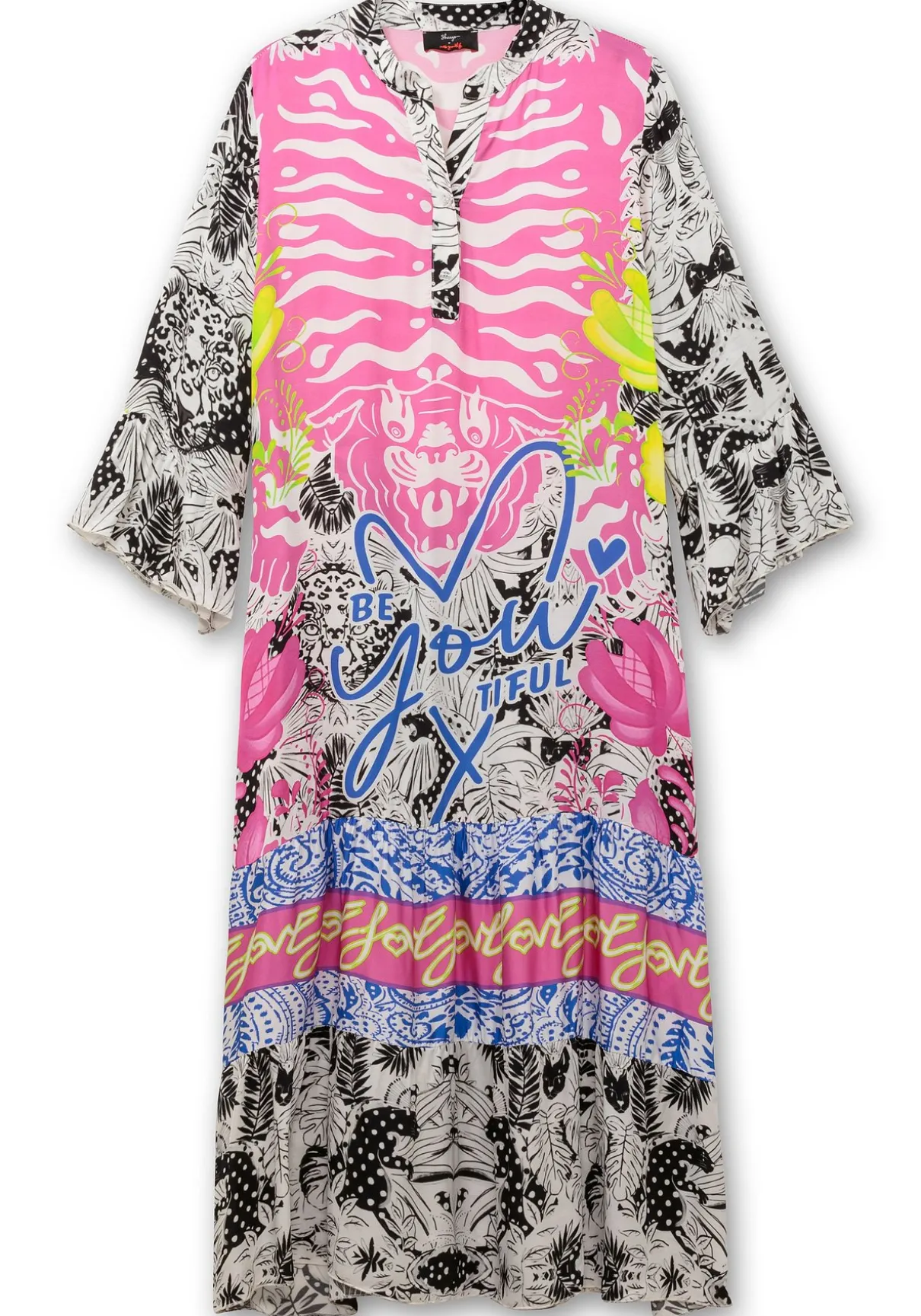 Volantkleid im Multicolor-Mustermix