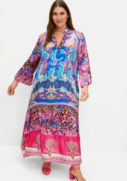 Volantkleid in Maxilänge, mit Mustermix