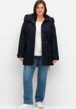 Warm wattierter Parka mit Taillen-Tunnelzug