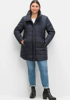Wasserabweisende Steppjacke mit hohem Stehkragen