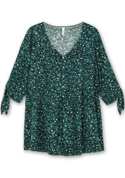 Weit schwingende Tunika mit Alloverprint