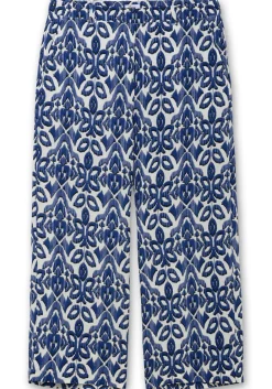 Weite bedruckte Hose mit Teilgummibund