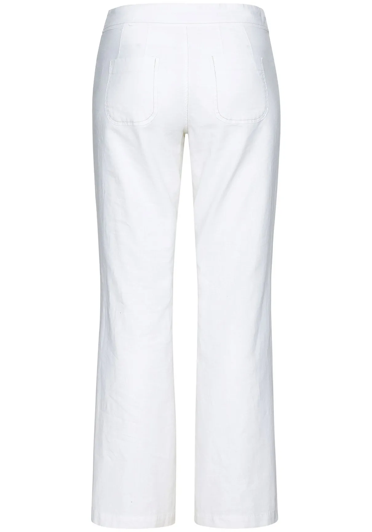 Weite Bootcut-Hose mit Leinenanteil