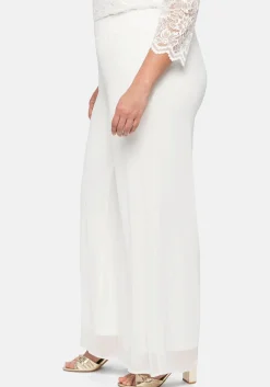 Weite Chiffonhose im Lagenlook, gefüttert