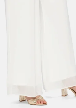 Weite Chiffonhose im Lagenlook, gefüttert