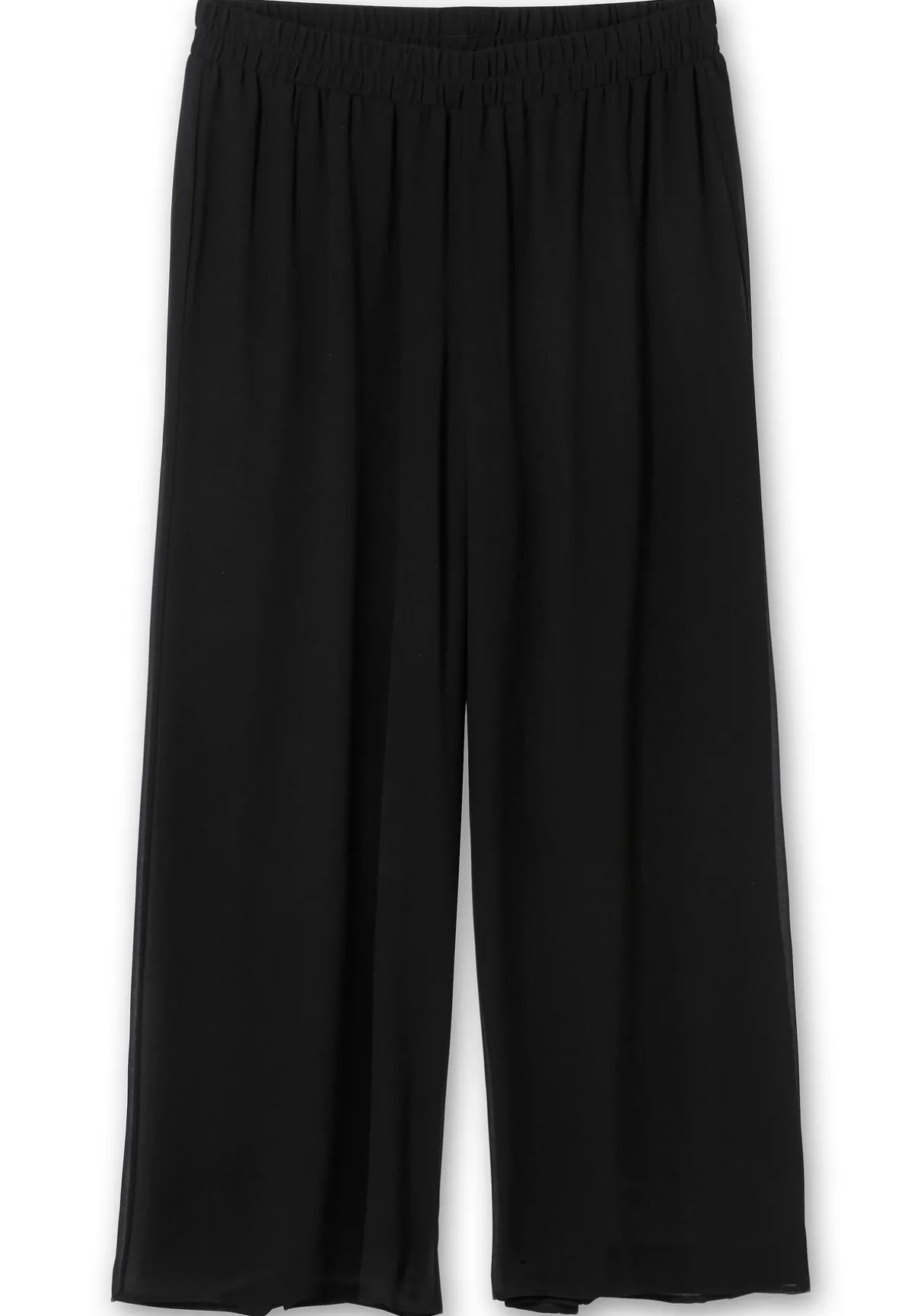 Weite Chiffonhose im Lagenlook, gefüttert