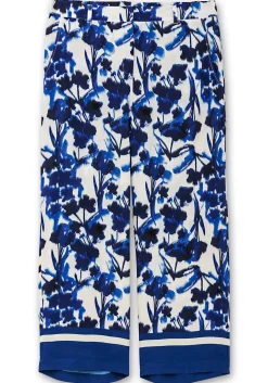 Weite, fließende Hose mit Blumendruck