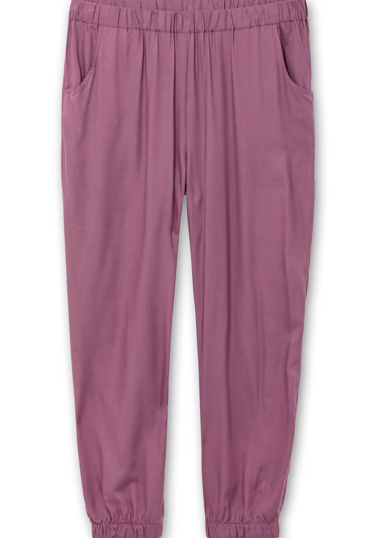 Weite, fließende Hose mit Bündchen am Saum
