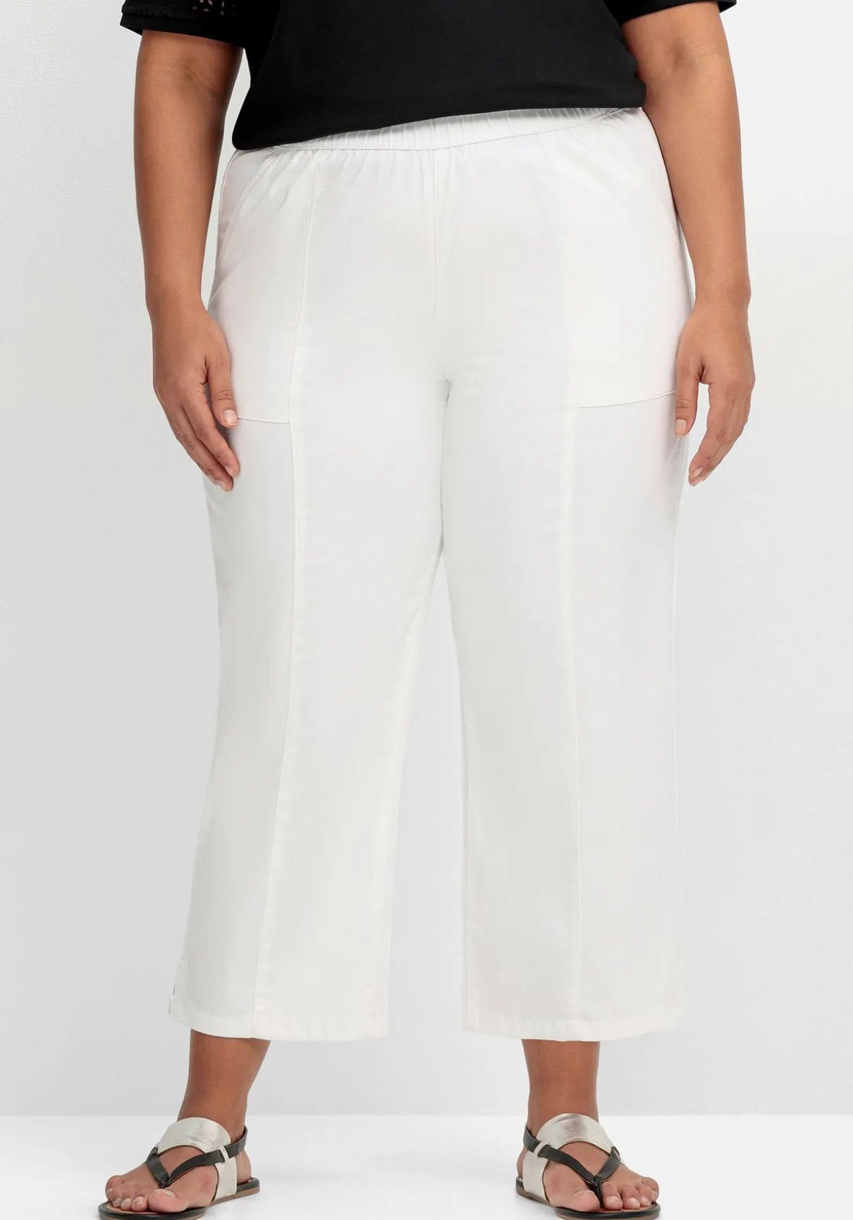 Weite 7/8-Hose mit Gummizugbund