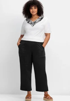 Weite 7/8-Hose mit Gummizugbund