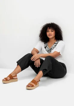 Weite 7/8-Hose mit Gummizugbund